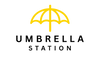 Logo of Umbrella Station with a yellow umbrella on a white background