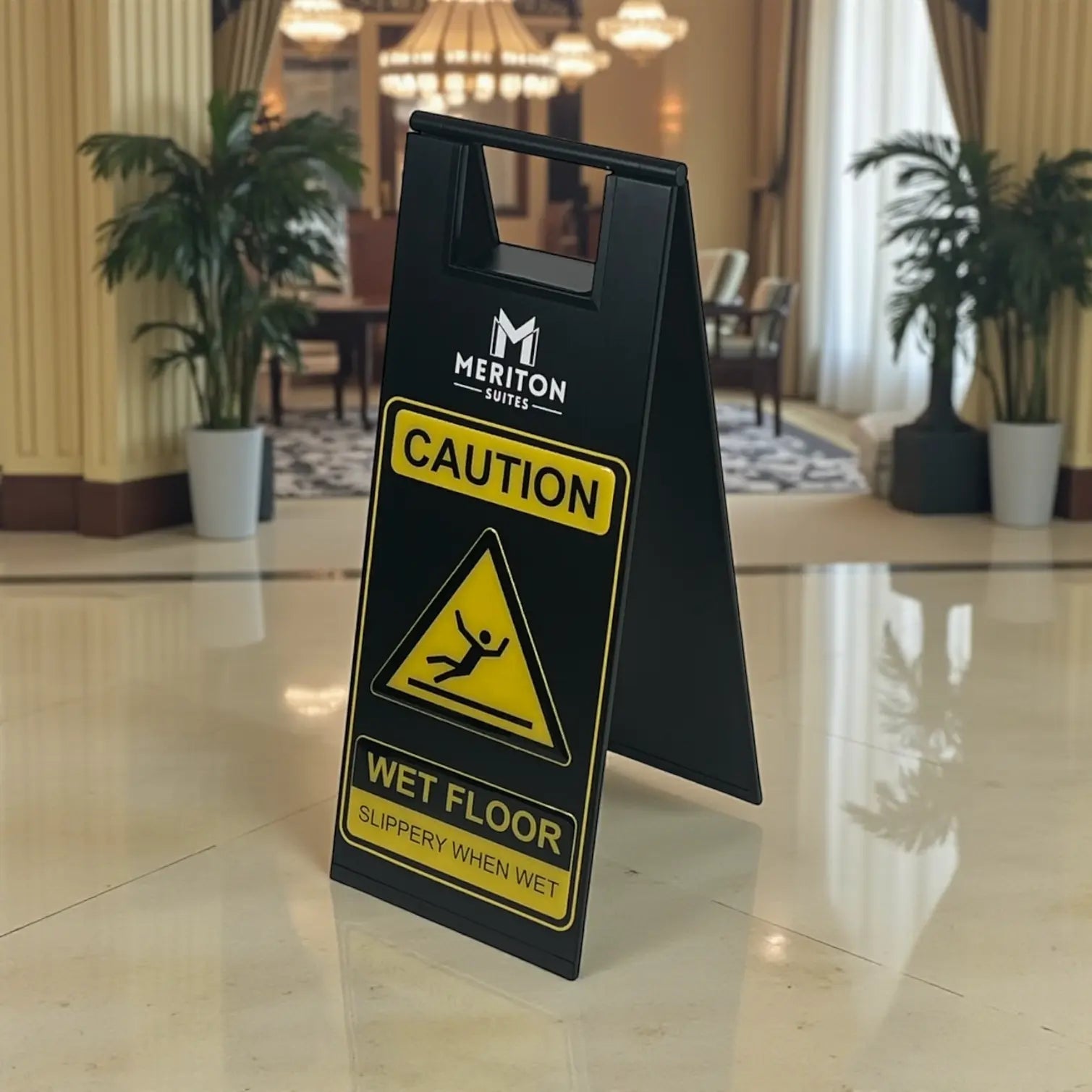 stainless steel wet floor signs