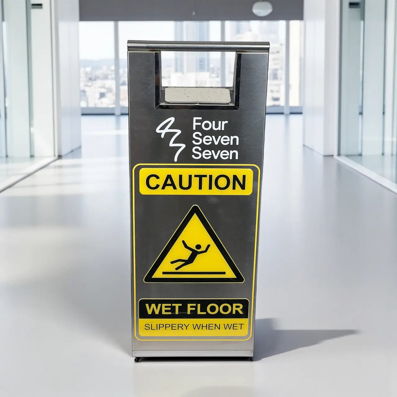 stainless steel wet floor signs