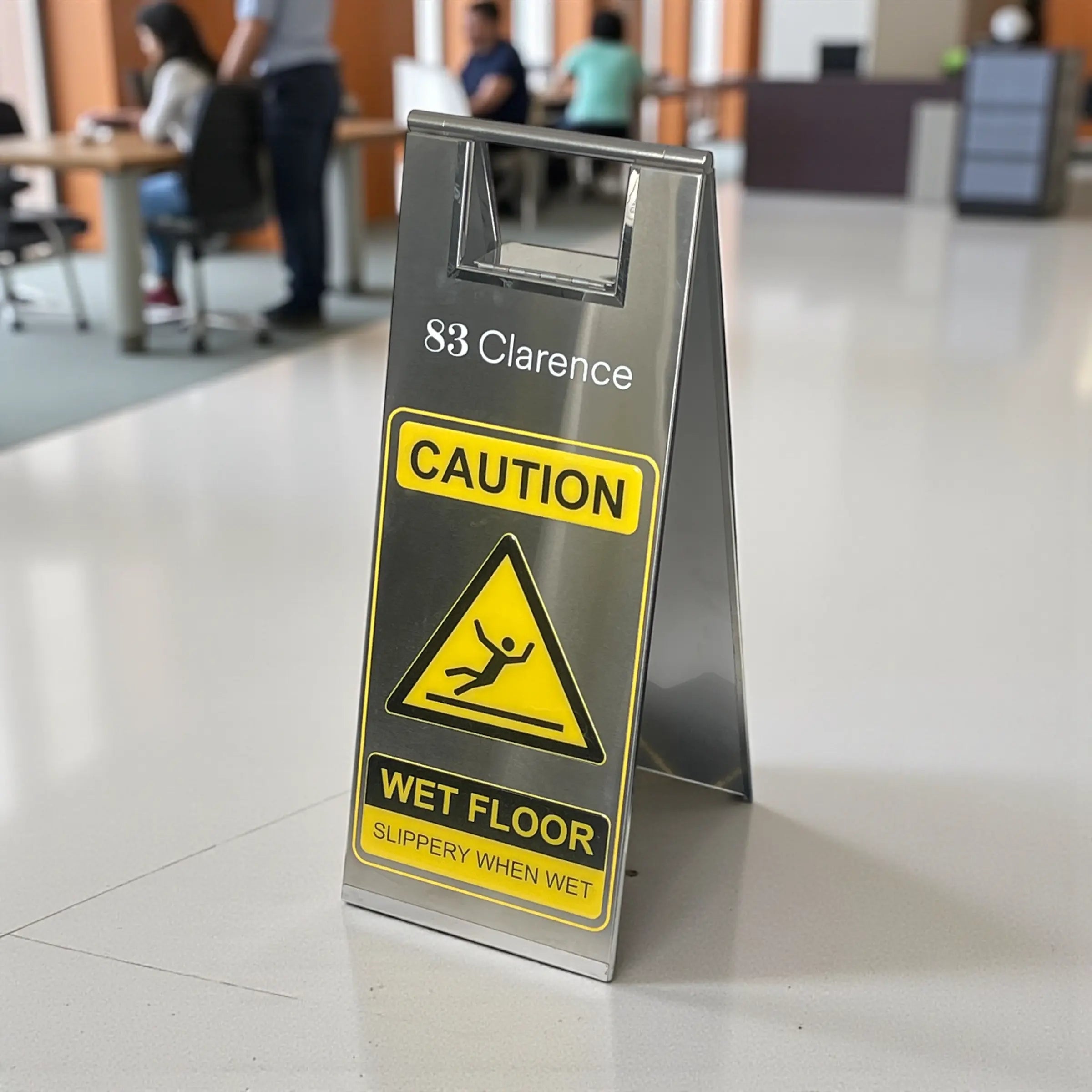 stainless steel wet floor signs
