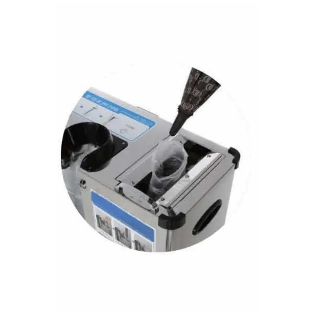 wet umbrella bagging machine dual chute built in recycling bin