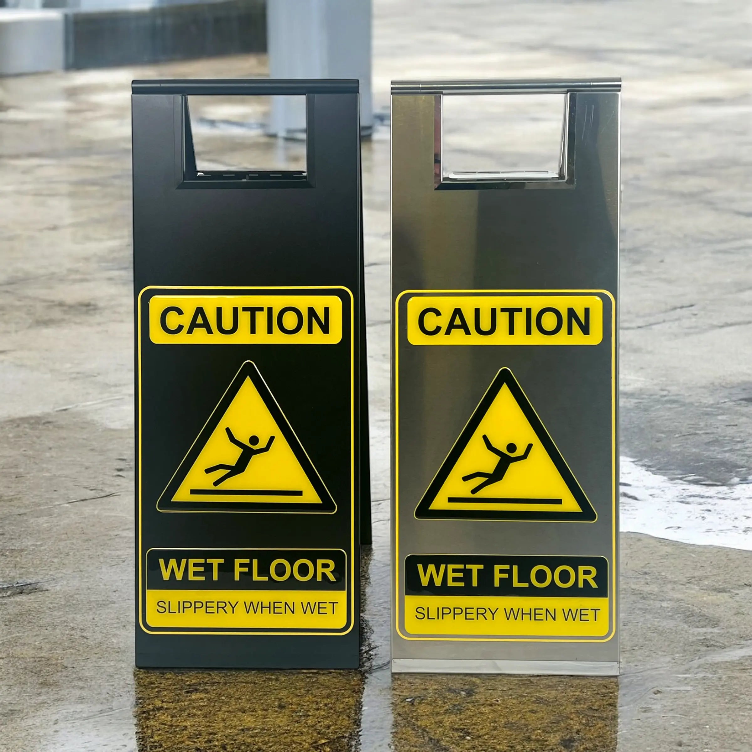 stainless steel wet floor signs